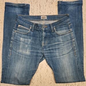 Naked & Famous Denim Blue Fade Slim Straight Fit Selvaged Jeans